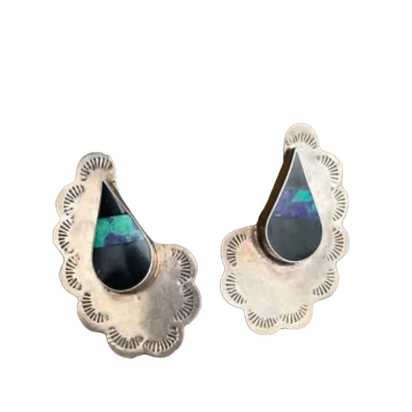 Teardrop Earrings Mexican Sterling Silver Filigree From Taxco .925 main image 1